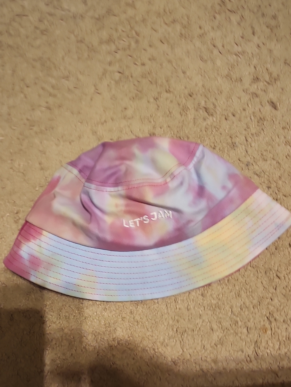 LET'S JAM Tie-Dye Bucket Hat - Pastel Rainbow